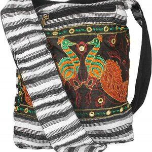 Hobo Shoulder Bag Cotton Jacquard Large Capacity Everyday Casual Tote